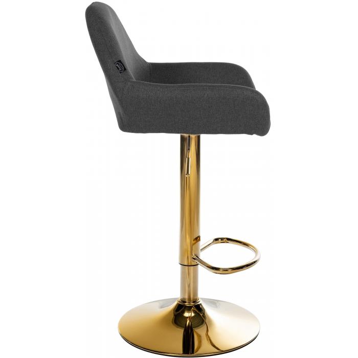 2er Set Barhocker HLO-CP8 Gold Stoff ~ schwarz