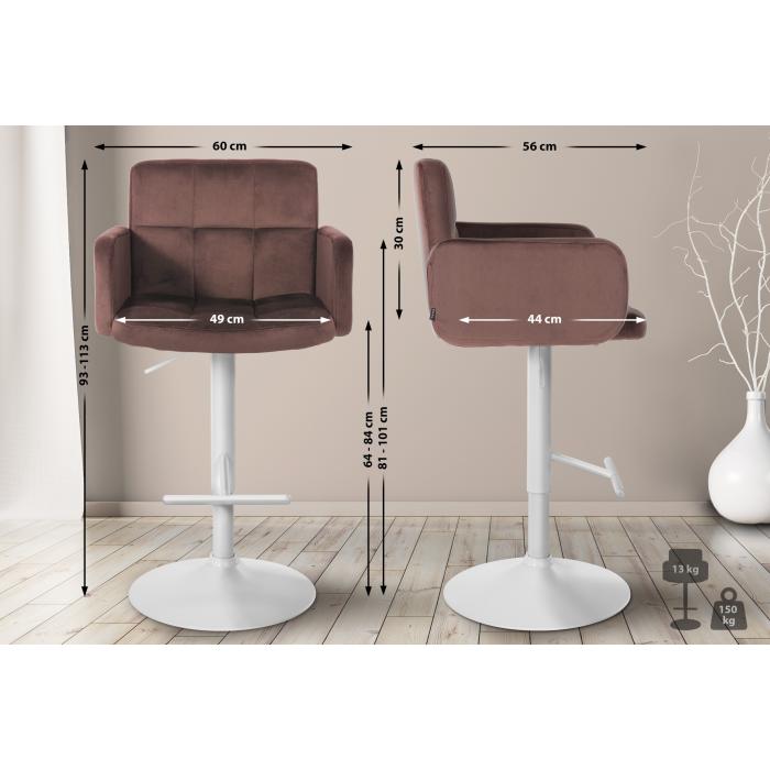 Barhocker HLO-CP326 Samt wei ~ braun