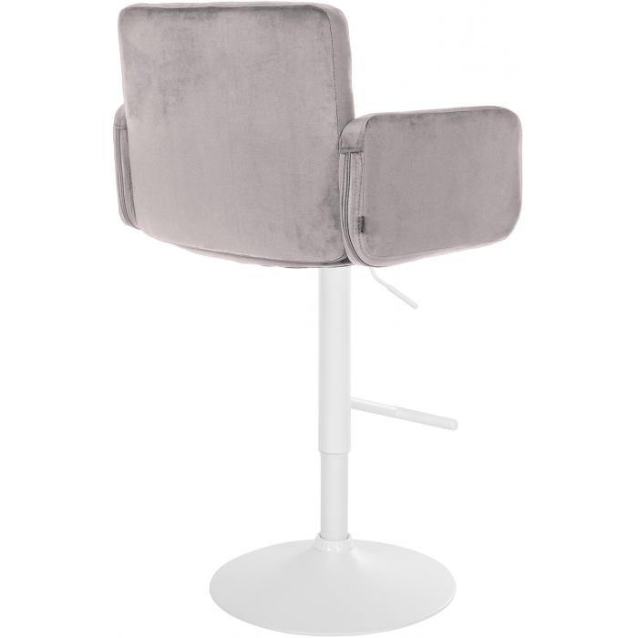 Barhocker HLO-CP326 Samt wei ~ grau