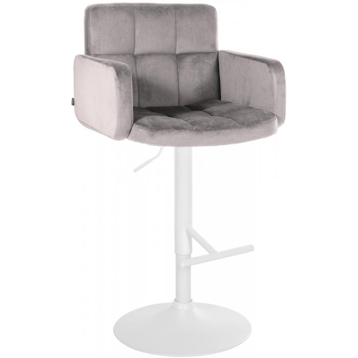 Barhocker HLO-CP326 Samt wei ~ grau