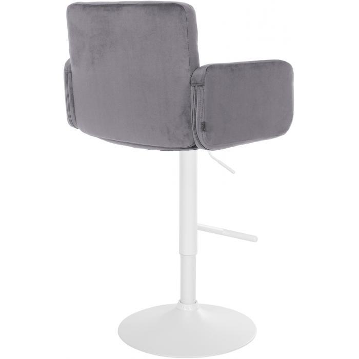 Barhocker HLO-CP326 Samt wei ~ dunkelgrau
