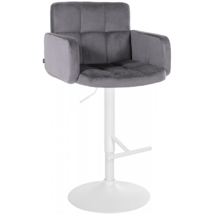 Barhocker HLO-CP326 Samt wei ~ dunkelgrau