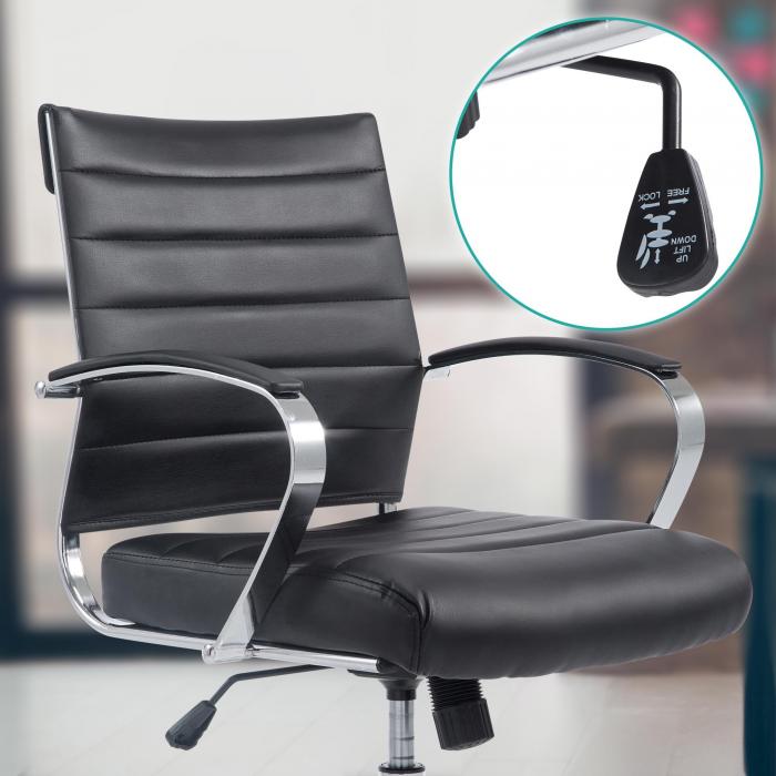 Brostuhl HLO-CP165 Kunstleder ~ schwarz