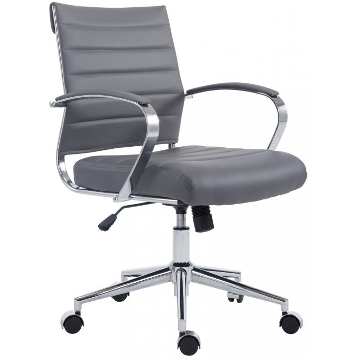 Brostuhl HLO-CP165 Kunstleder ~ grau