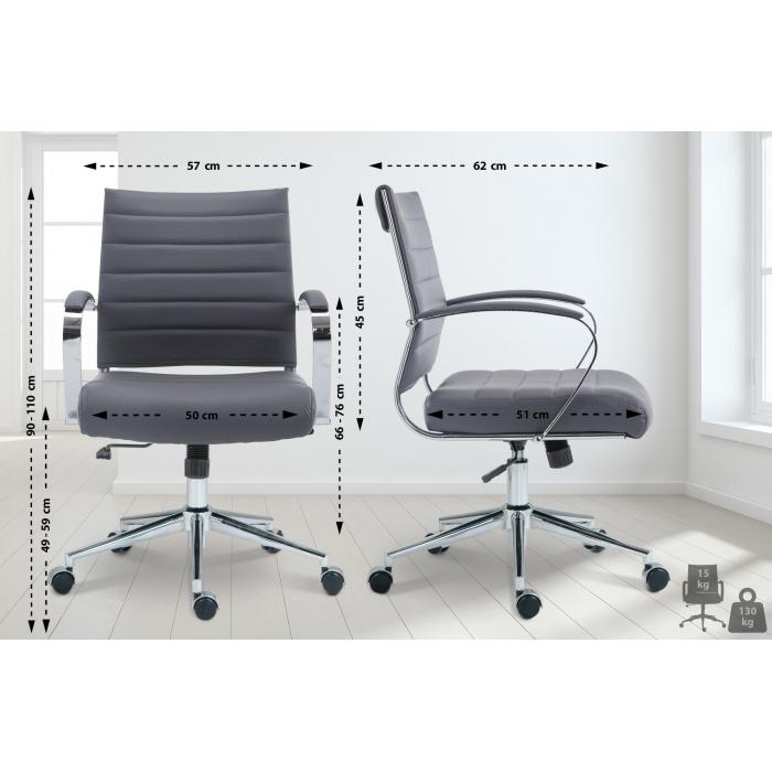 Brostuhl HLO-CP165 Kunstleder ~ grau