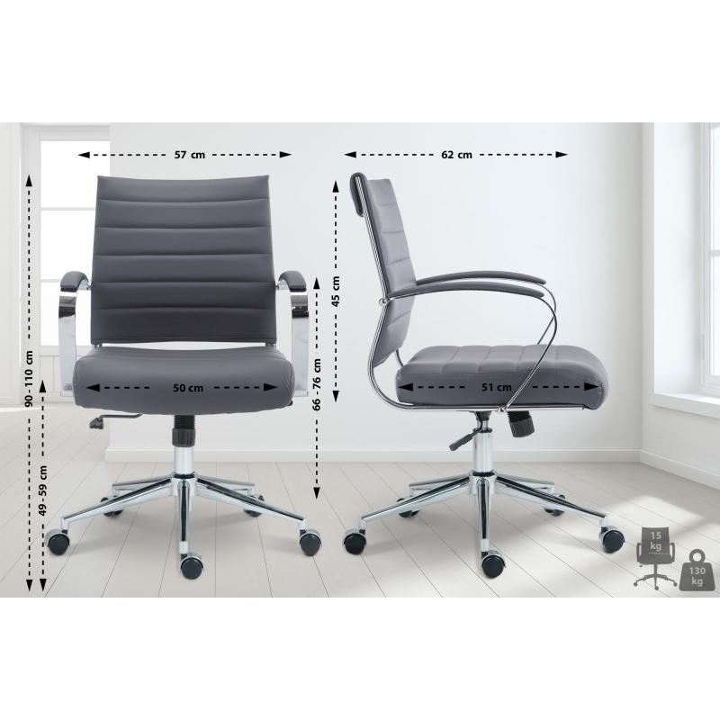 Brostuhl HLO-CP165 Kunstleder ~ grau