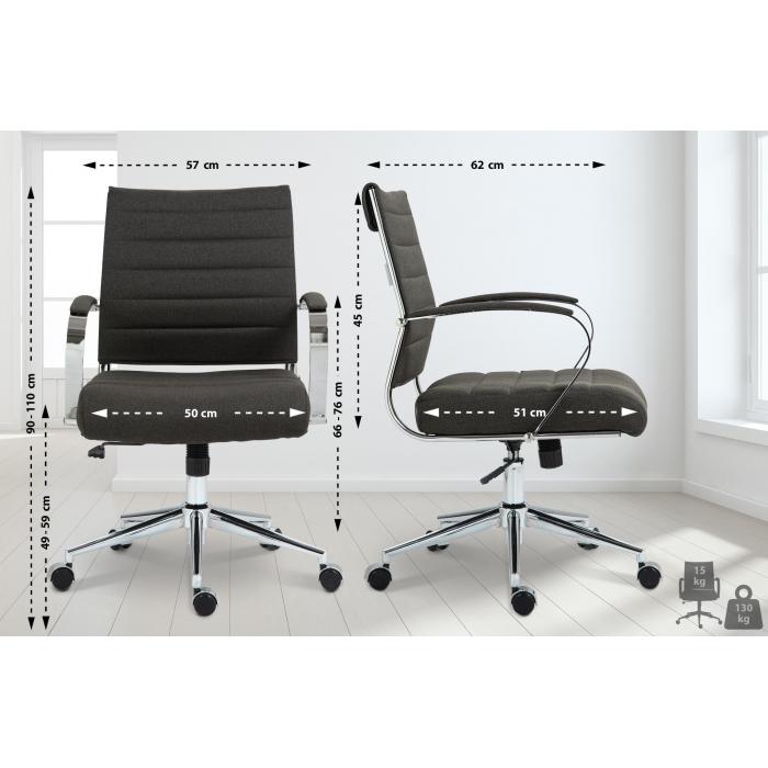 Brostuhl HLO-CP166 Stoff ~ dunkelgrau