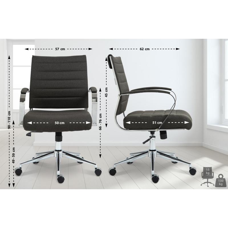 Brostuhl HLO-CP166 Stoff ~ dunkelgrau
