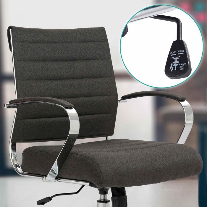 Brostuhl HLO-CP166 Stoff ~ dunkelgrau