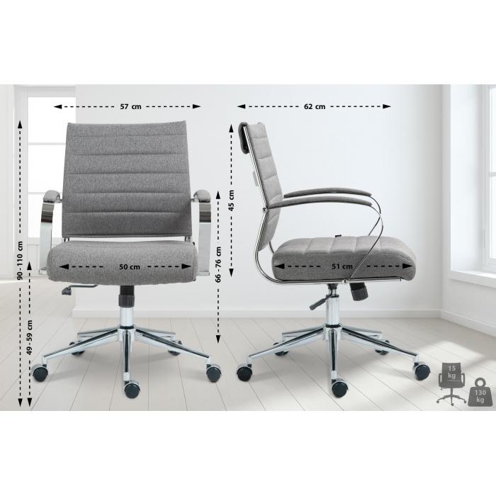 Brostuhl HLO-CP166 Stoff ~ grau