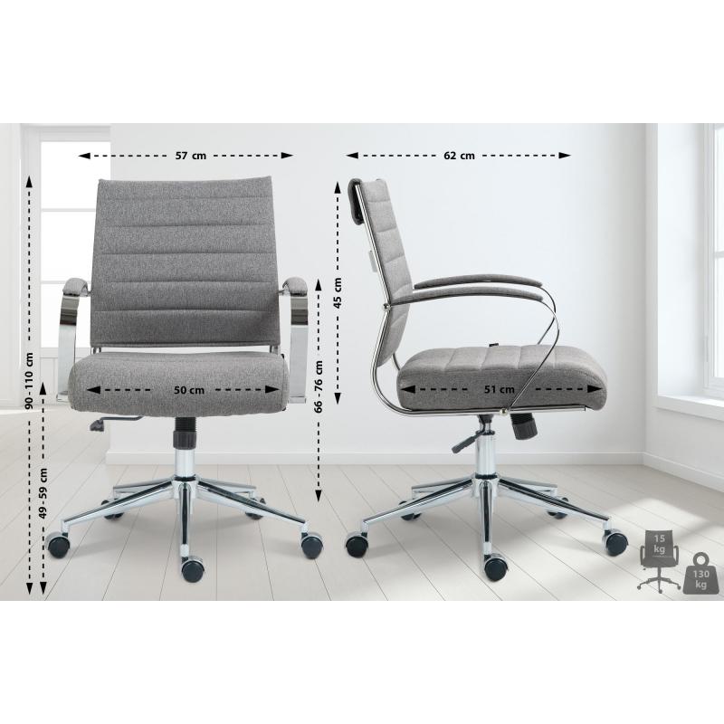 Brostuhl HLO-CP166 Stoff ~ grau