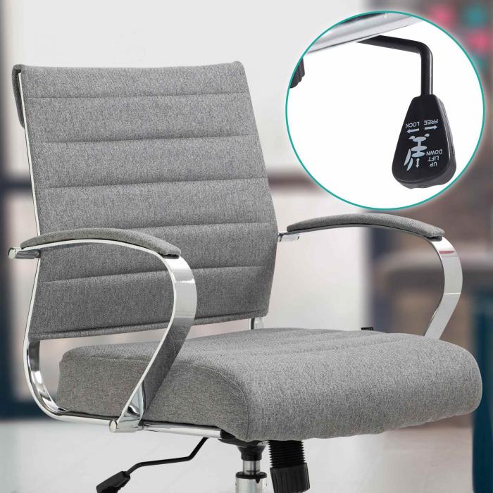 Brostuhl HLO-CP166 Stoff ~ grau