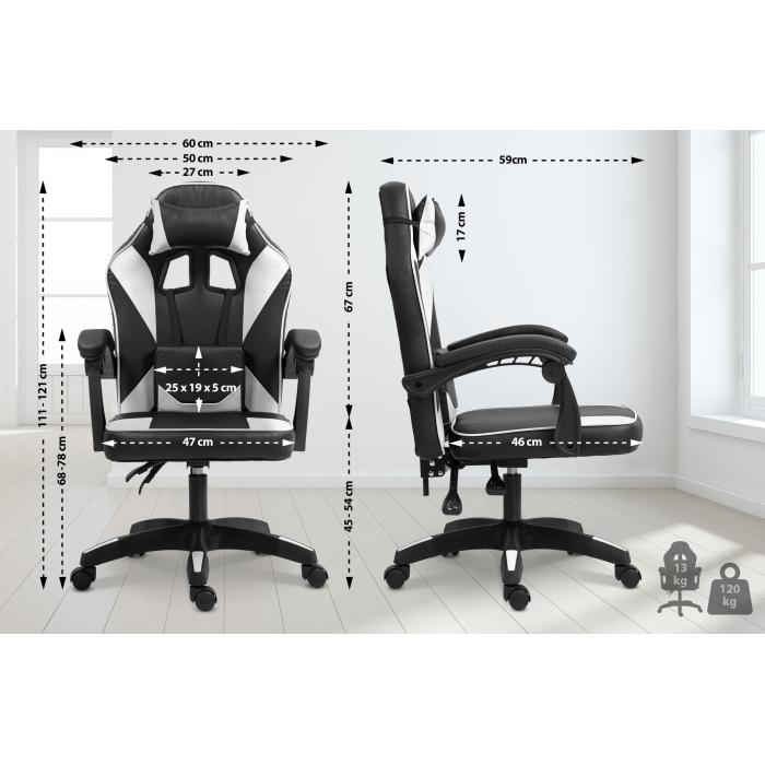 Brostuhl HLO-CP189 Kunstleder ~ schwarz/wei