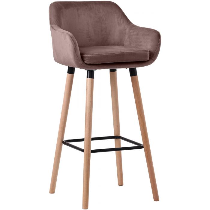Barhocker HLO-CP19 Samt ~ coffee