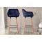 Barhocker HLO-CP19 Samt ~ dunkelblau