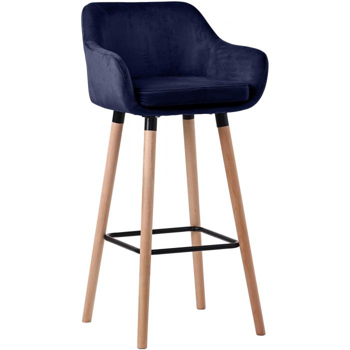 Barhocker HLO-CP19 Samt ~ dunkelblau