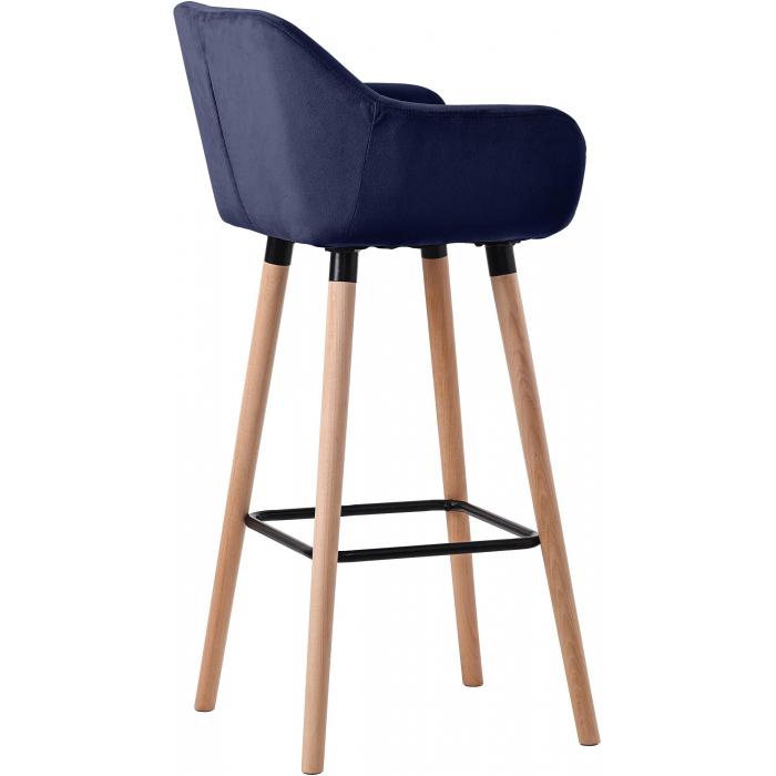 2er Set Barhocker HLO-CP19 Samt ~ dunkelblau