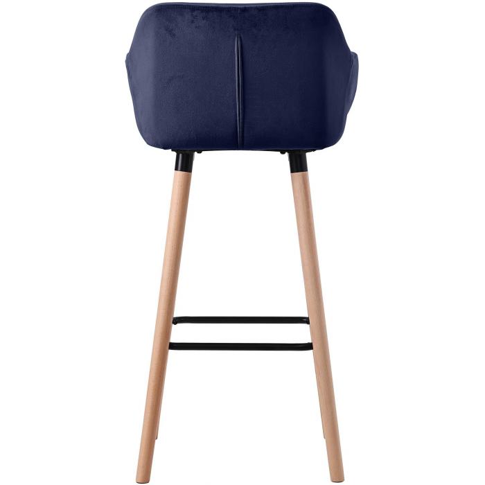 2er Set Barhocker HLO-CP19 Samt ~ dunkelblau