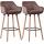 2er Set Barhocker HLO-CP19 Samt ~ coffee