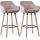 2er Set Barhocker HLO-CP19 Samt ~ hellgrau