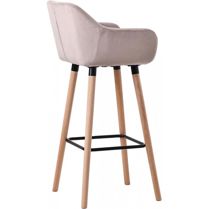 2er Set Barhocker HLO-CP19 Samt ~ hellgrau