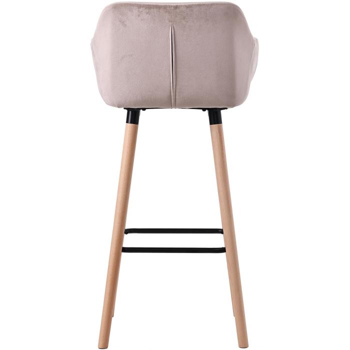 2er Set Barhocker HLO-CP19 Samt ~ hellgrau