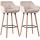 2er Set Barhocker HLO-CP19 Samt ~ creme