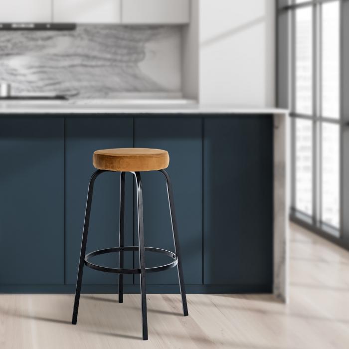 Barhocker HLO-CP324 Samt ~ coffee