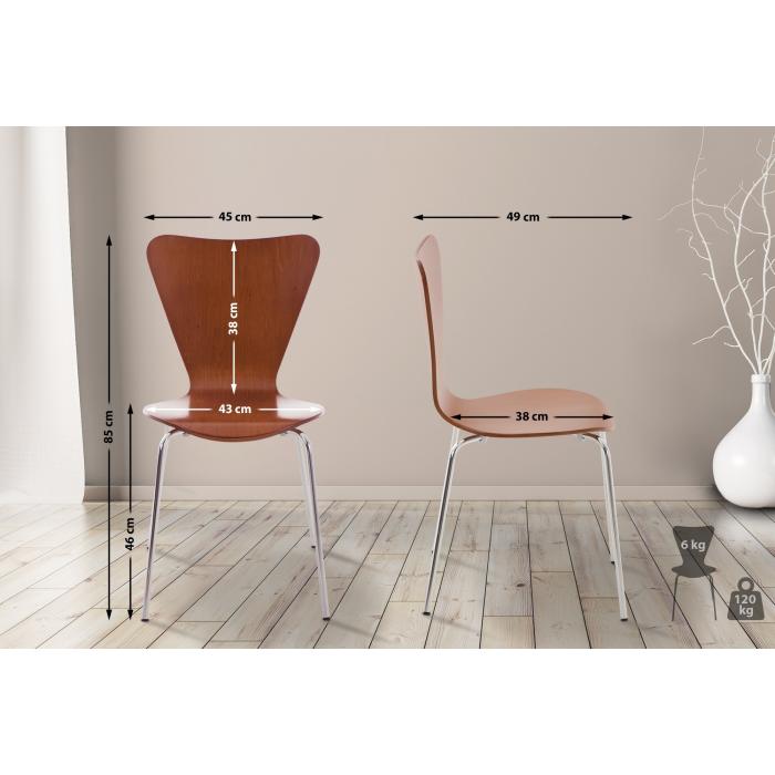 4er Set Besucherstuhl HLO-CP3 ~ braun