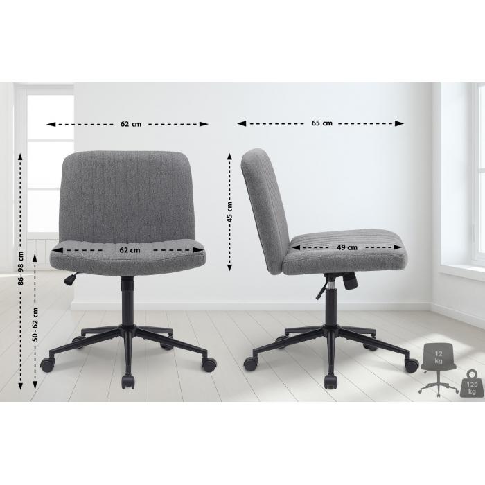 Brostuhl HLO-CP191 Stoff ~ dunkelgrau