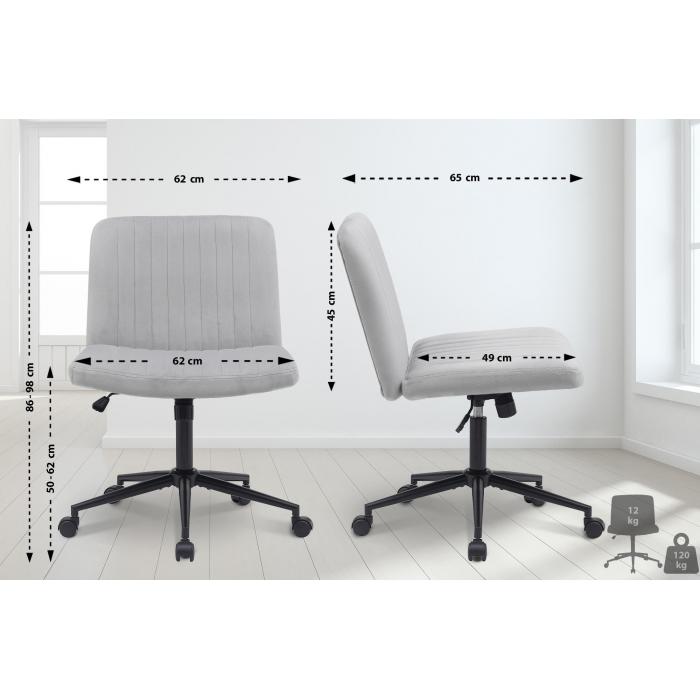 Brostuhl HLO-CP192 Samt ~ hellgrau