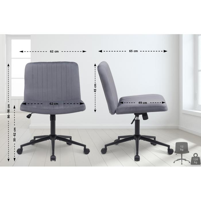 Brostuhl HLO-CP192 Samt ~ dunkelgrau