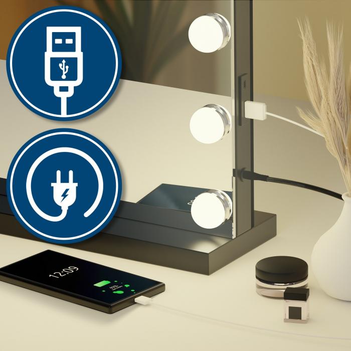Schminkspiegel HLO-CP123 ohne Bluetooth ~ schwarz