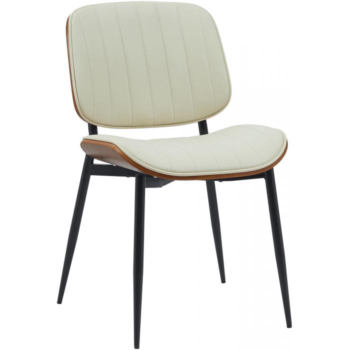 Besucherstuhl HLO-CP119 Kunstleder ~ walnuss/creme