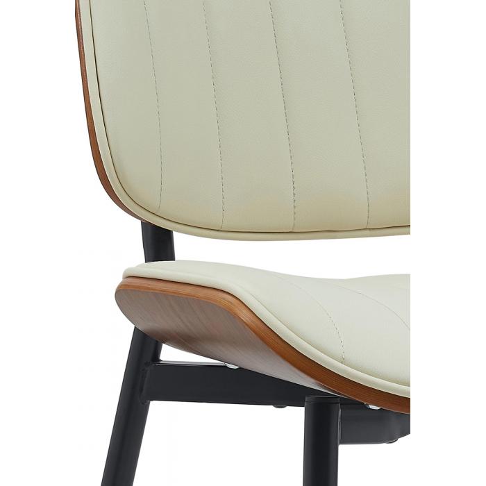 Besucherstuhl HLO-CP119 Kunstleder ~ walnuss/creme