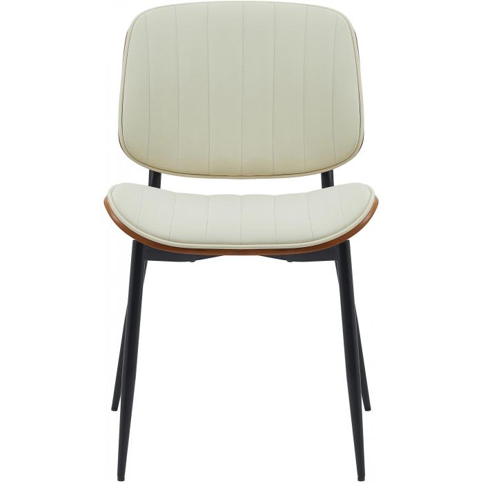 Besucherstuhl HLO-CP119 Kunstleder ~ walnuss/creme