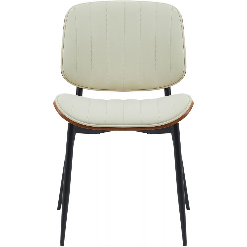 Besucherstuhl HLO-CP119 Kunstleder ~ walnuss/creme