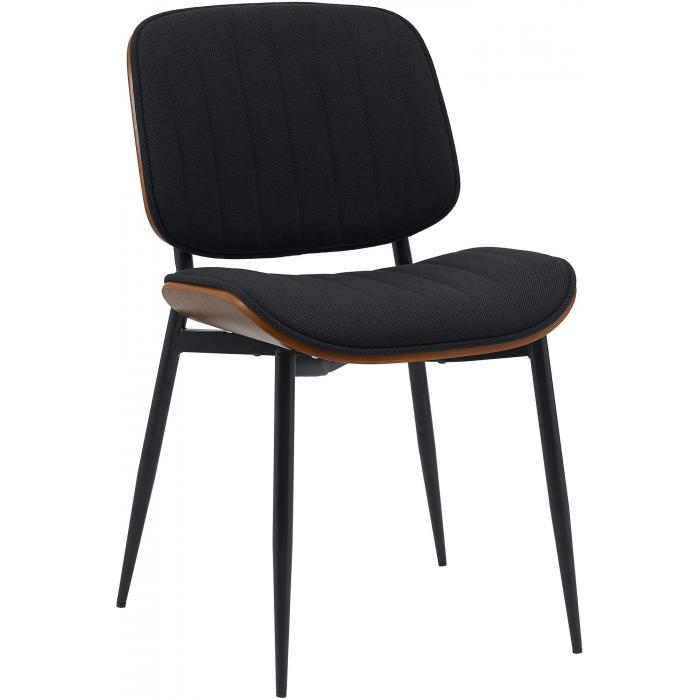Besucherstuhl HLO-CP119 Stoff ~ walnuss/schwarz