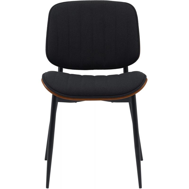 Besucherstuhl HLO-CP119 Stoff ~ walnuss/schwarz