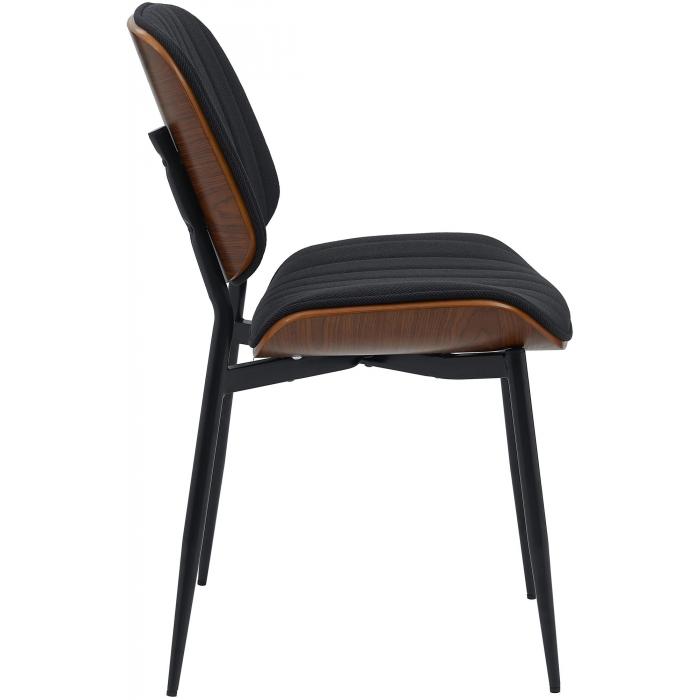 Besucherstuhl HLO-CP119 Stoff ~ walnuss/schwarz