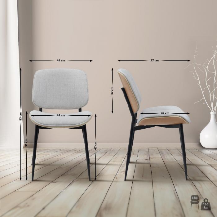 Besucherstuhl HLO-CP119 Stoff ~ natura/creme
