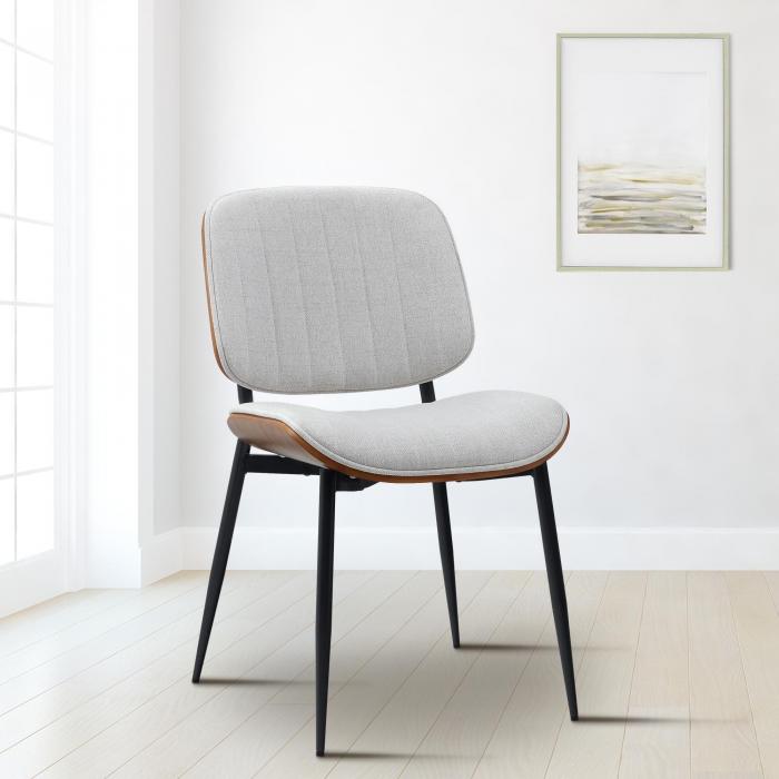 Besucherstuhl HLO-CP119 Stoff ~ walnuss/creme