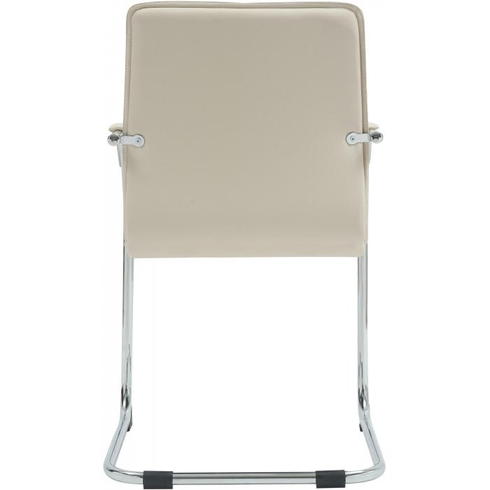 Besucherstuhl HLO-CP114 Kunstleder ~ creme