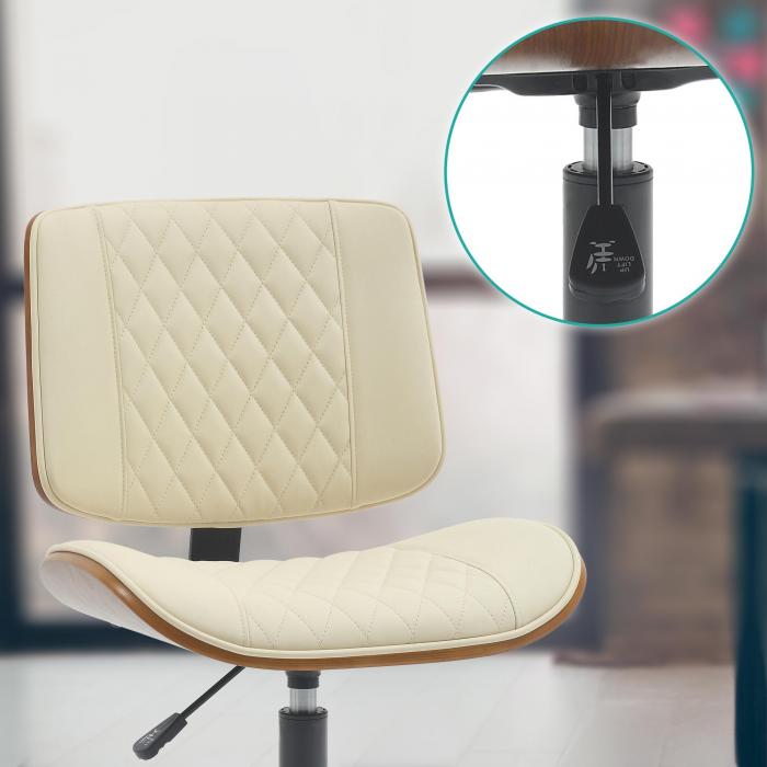Brostuhl HLO-CP193 Kunstleder ~ walnuss/creme