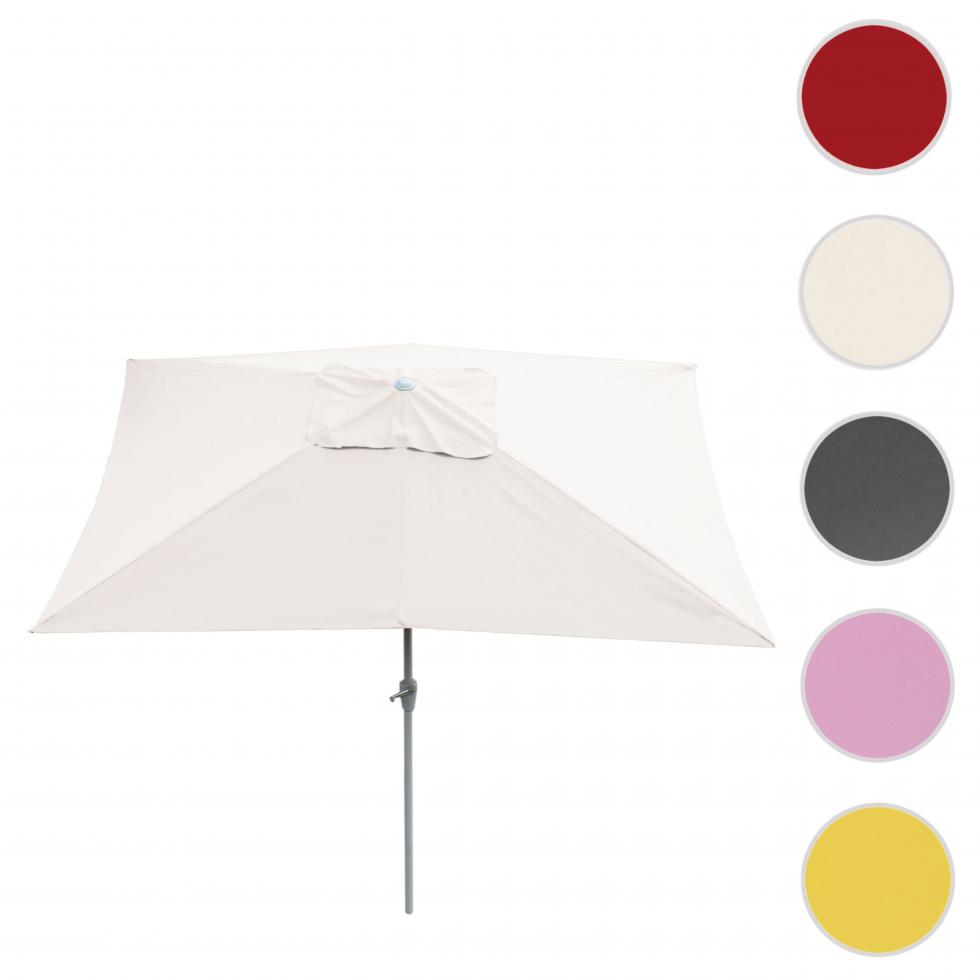 Sonnenschirm N23, Gartenschirm, 2x3m rechteckig neigbar, Polyester/Alu 4,5kg UV-Schutz 50+ ~ creme