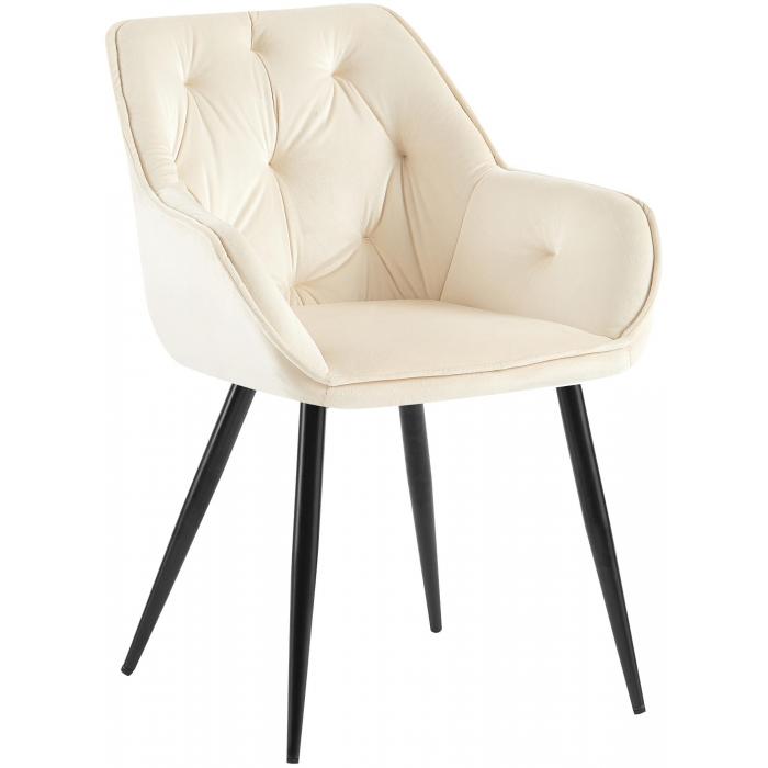 Besucherstuhl HLO-CP14 Samt ~ creme