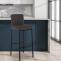 Barhocker HLO-CP142 Stoff B ~ dunkelgrau