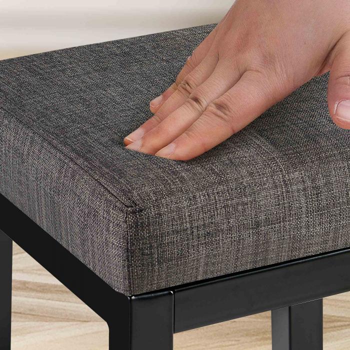 Barhocker HLO-CP212 B80 Stoff ~ grau