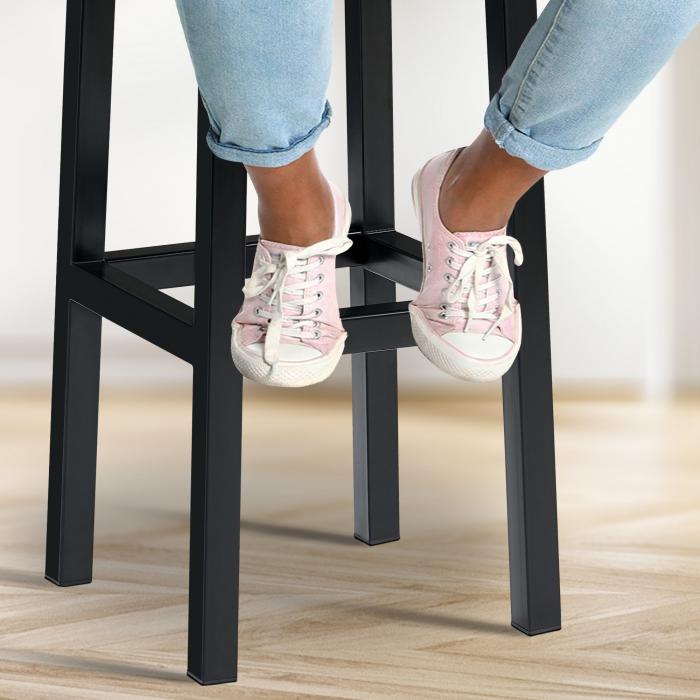 Barhocker HLO-CP212 B80 Stoff ~ grau