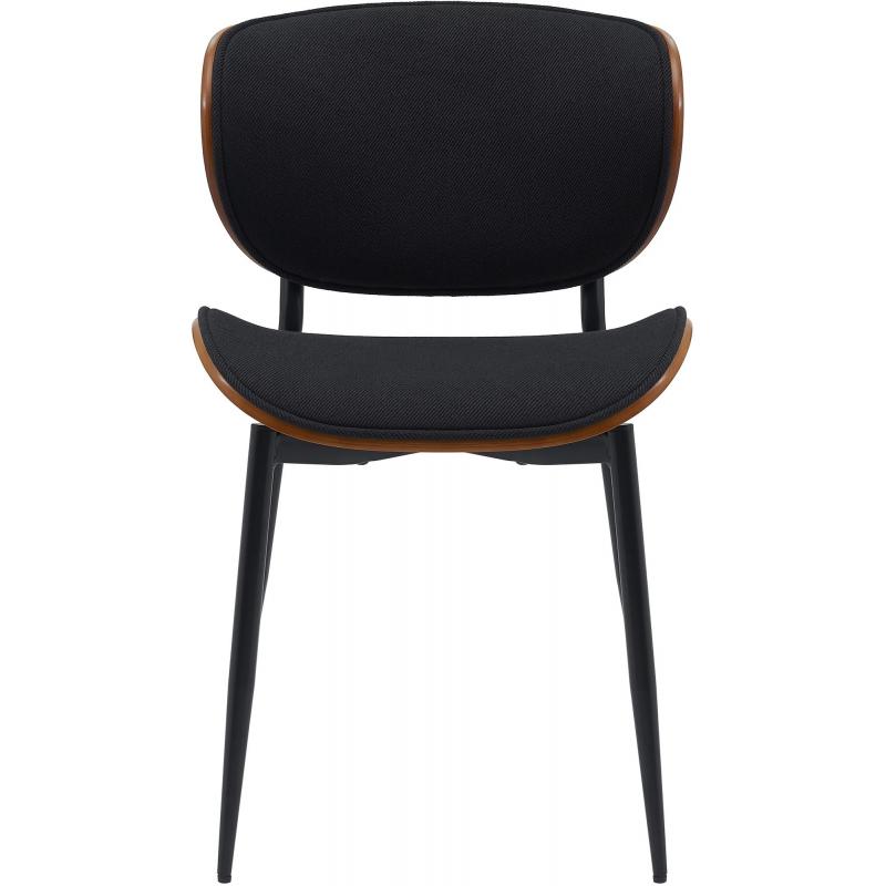 Besucherstuhl HLO-CP118 Stoff ~ walnuss/schwarz